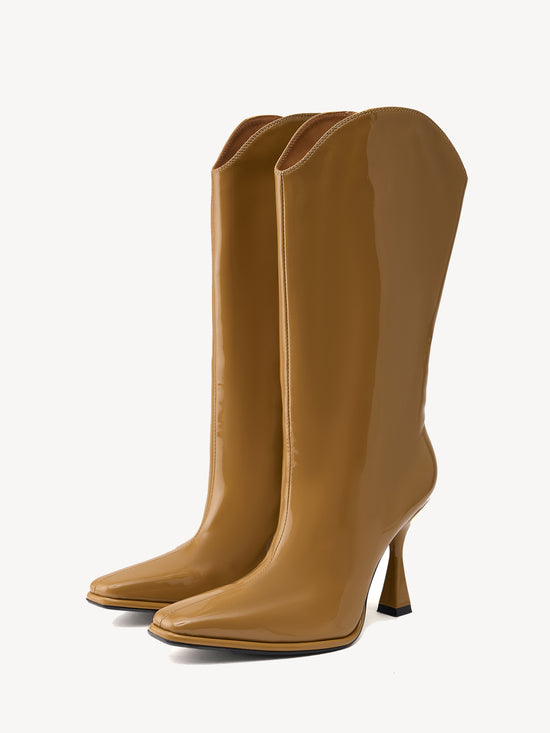 Mirror heeled boots