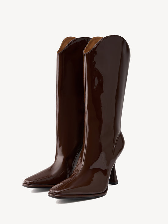 Mirror heeled boots